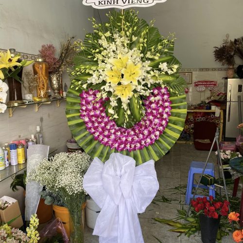 Hoa Chia Buồn Lan Tím 1 Tầng M23