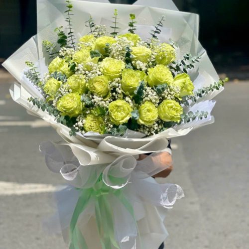 Bó Hoa Hồng Xanh Đáng Yêu