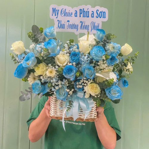 Giỏ Hoa Xanh Dương S42