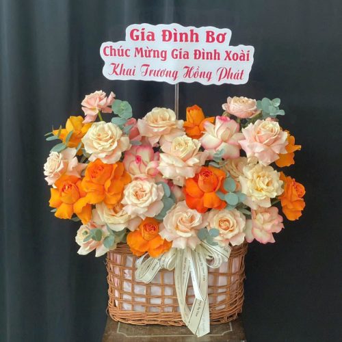 Giỏ Hoa Sắc Cam Rực Rỡ S62