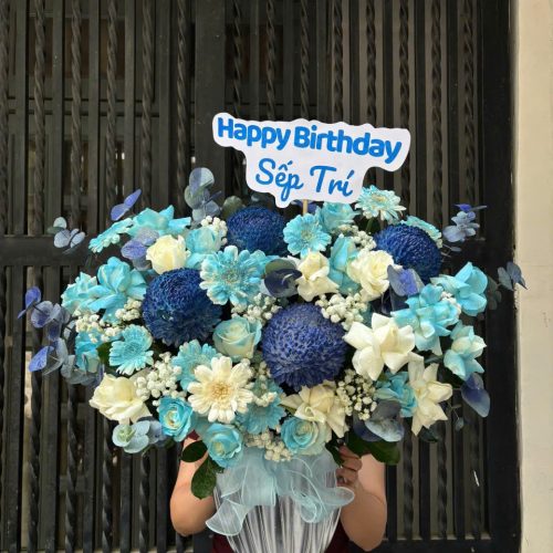 Giỏ Hoa Xanh Lam Mộng S75