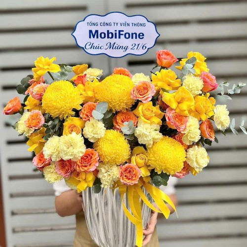 Giỏ Hoa Vàng Hưng Thịnh S87