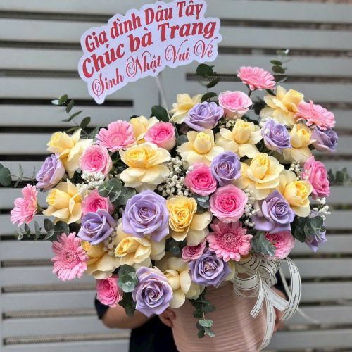 Giỏ Hoa Sắc Nổi S96