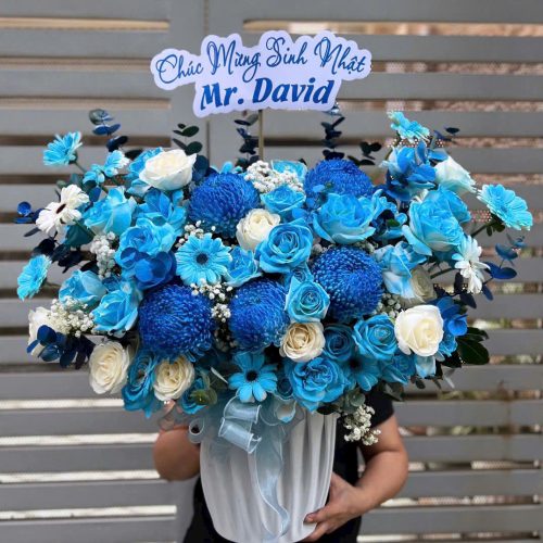 Giỏ Hoa Xanh Lam Sáng S97