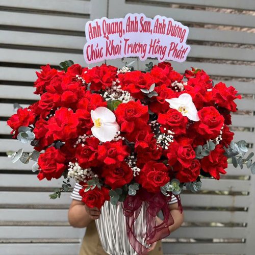 Giỏ Hoa Hồng Đỏ Rạng Sắc S107