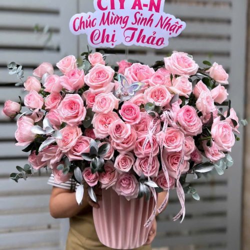 Giỏ Hoa Hồng Thanh Lịch S109