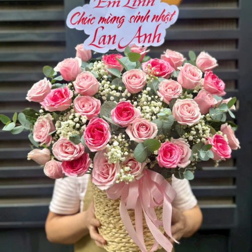 Giỏ Hoa Hồng Tinh Dịu S125