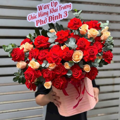 Giỏ Hoa Đỏ Thịnh S130