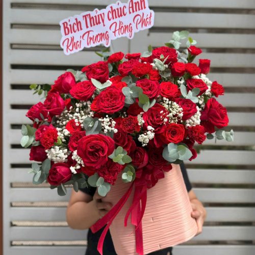 Giỏ Hoa Đỏ Hồng Lộc S132